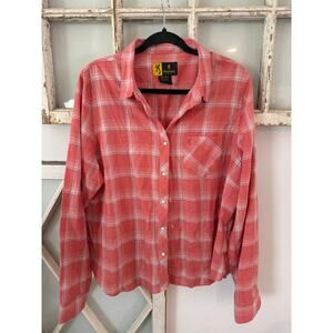Browning women’s size 2X plaid pearl snap flannel shirt